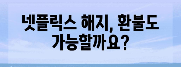 넷플릭스 해지 가이드 | 쉬운 해지와 환불 요령