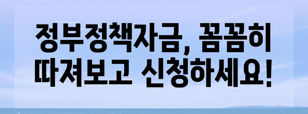 정부정책자금 신청 함정 피하기 | 꼼꼼한 가이드