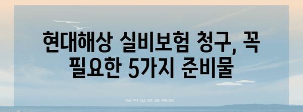 현대해상 실비보험 청구 비법 | 필수 5가지 준비 사항