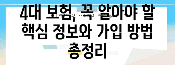 비보험 근로자를 위한 필수 가이드 | 사대보험 가입 안내