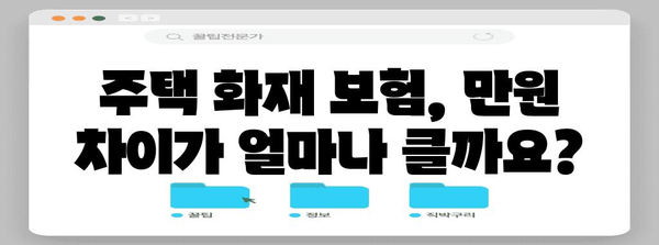 주택 화재 보험 가입 비교 | 만원 상품의 비용 차이 분석